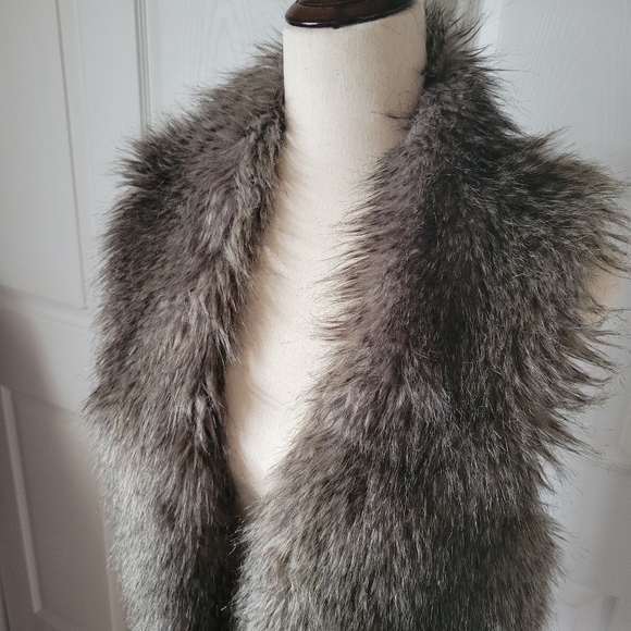 Alpaca Wool Blend Faux-fur Sleeveless Vest Very Warm Size S - Picture 2 of 12